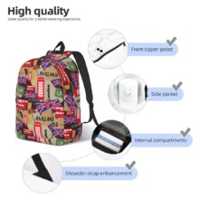 Uk London British Symbols Backpack for Men Women Fashion Student Hiking Travel Daypack Laptop Computer Shoulder Bag Sports Uk London British Symbols Backpack for Men Women Fashion Student Hiking Travel Daypack Laptop Computer Shoulder Bag Sports