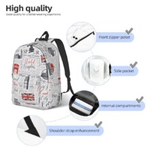 Uk London British Symbols Backpack for Men Women Fashion Student Hiking Travel Daypack Laptop Computer Shoulder Bag Sports Uk London British Symbols Backpack for Men Women Fashion Student Hiking Travel Daypack Laptop Computer Shoulder Bag Sports