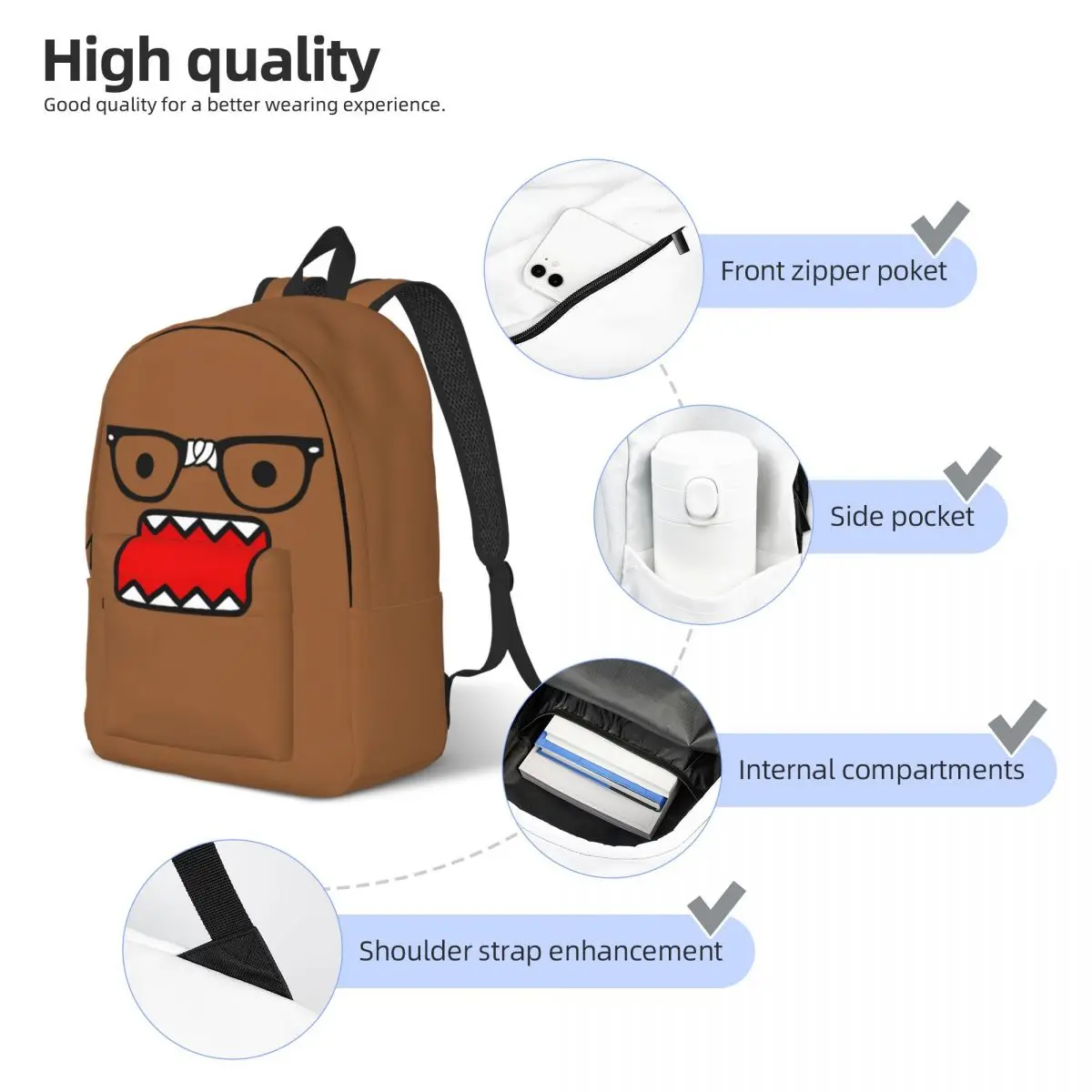 Anime Domo Kun Face Kawaii Schoolbag