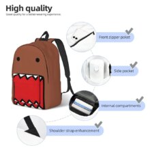 Domo Kun Face Anime Casual Backpack Sports Student Business Meme Doll Daypack for Men Women College Canvas Bags Domo Kun Face Anime Casual Backpack Sports Student Business Meme Doll Daypack for Men Women College Canvas Bags