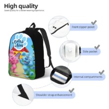 Blue’s Clues Blue Dog Cartoon Cool Backpack Outdoor High School Hiking Travel Daypack for Men Women Laptop Computer Canvas Bags Blue's Clues Blue Dog Cartoon Cool Backpack Outdoor High School Hiking Travel Daypack for Men Women Laptop Computer Canvas Bags