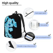 Blue’s Clues Blue Dog Cartoon Cool Backpack Outdoor High School Hiking Travel Daypack for Men Women Laptop Computer Canvas Bags Blue's Clues Blue Dog Cartoon Cool Backpack Outdoor High School Hiking Travel Daypack for Men Women Laptop Computer Canvas Bags