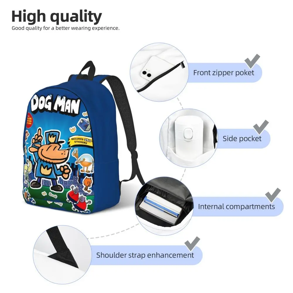 Dog Man Comic Kawaii School Bag