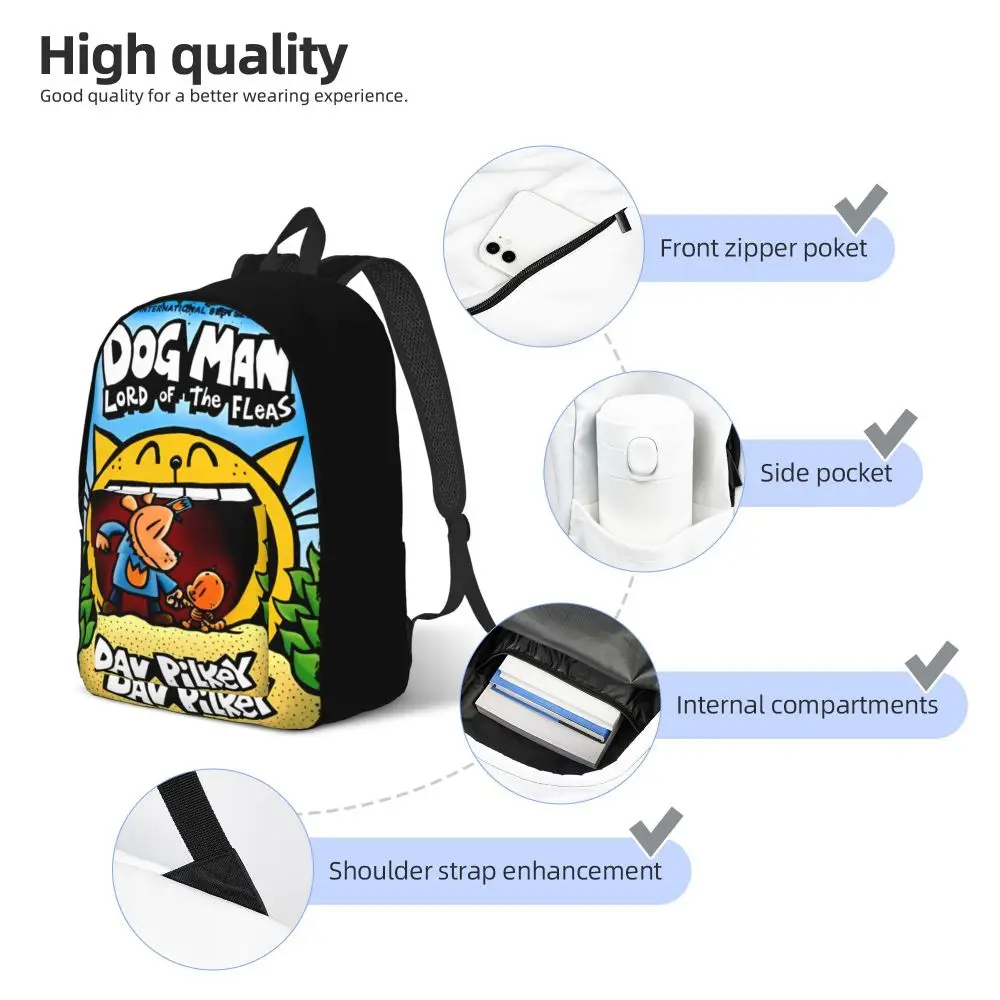 Dog Man Lord Of The Fleas Comic Kawaii Backpack