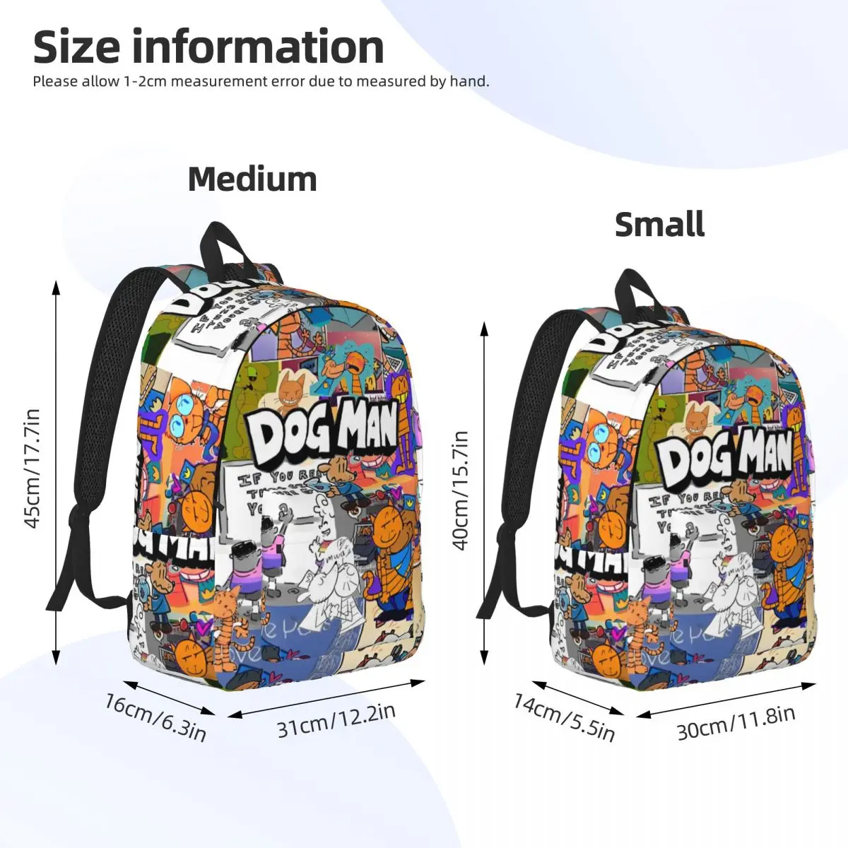 Kawaii Dog Man Comic School Bag