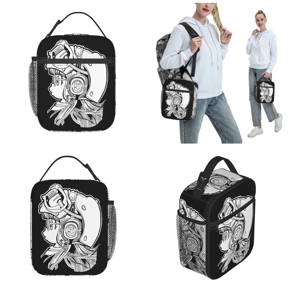 Kawaii Cartoon Dr. Slump Arale Norimaki Black Insulated Lunch Bag