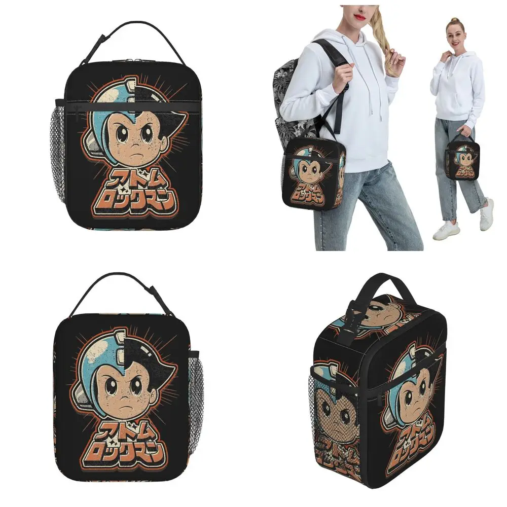 Kawaii Astro Boy Printed Polyester Insulated Lunch Bag