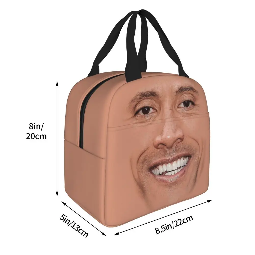 Kawaii Dwayne The Rock Johnson Insulated Lunch Bag