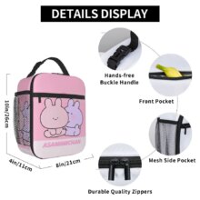 Asamimichaan Cute Asamimi Love Insulated Lunch Bags Portable Reusable Cooler Bag Tote Lunch Box School Outdoor Food Bag Asamimichaan Cute Asamimi Love Insulated Lunch Bags Portable Reusable Cooler Bag Tote Lunch Box School Outdoor Food Bag