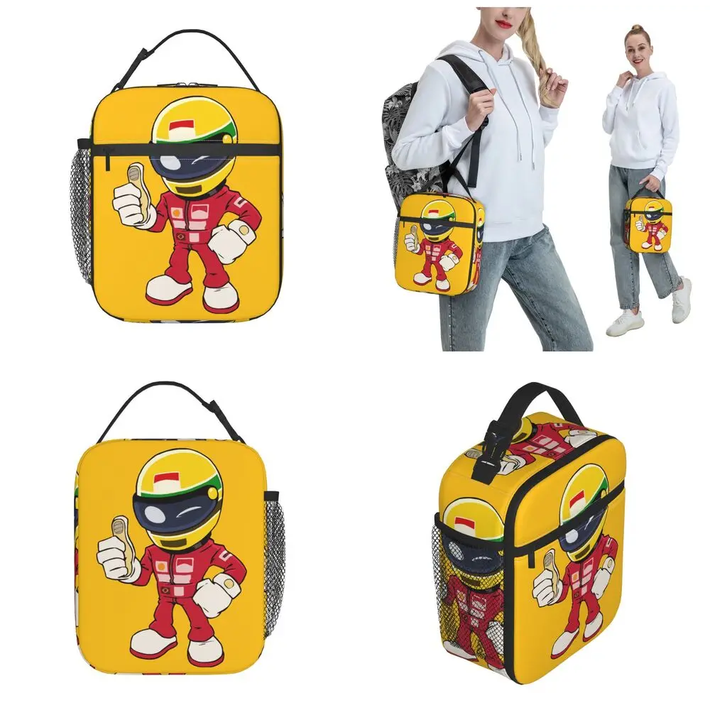 Kawaii Ayrton Senna Polyester Insulated Lunch Bag