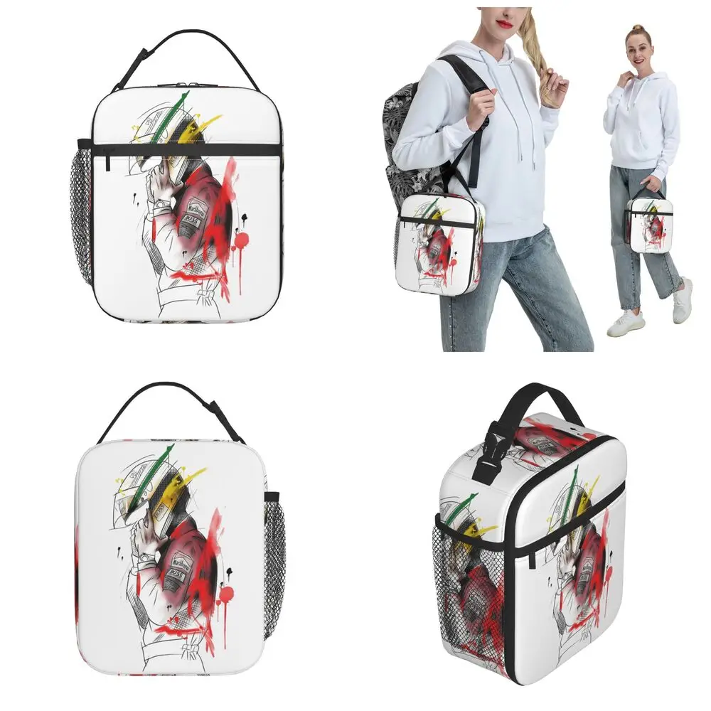 Kawaii Ayrton Senna Insulated Polyester Lunch Bag