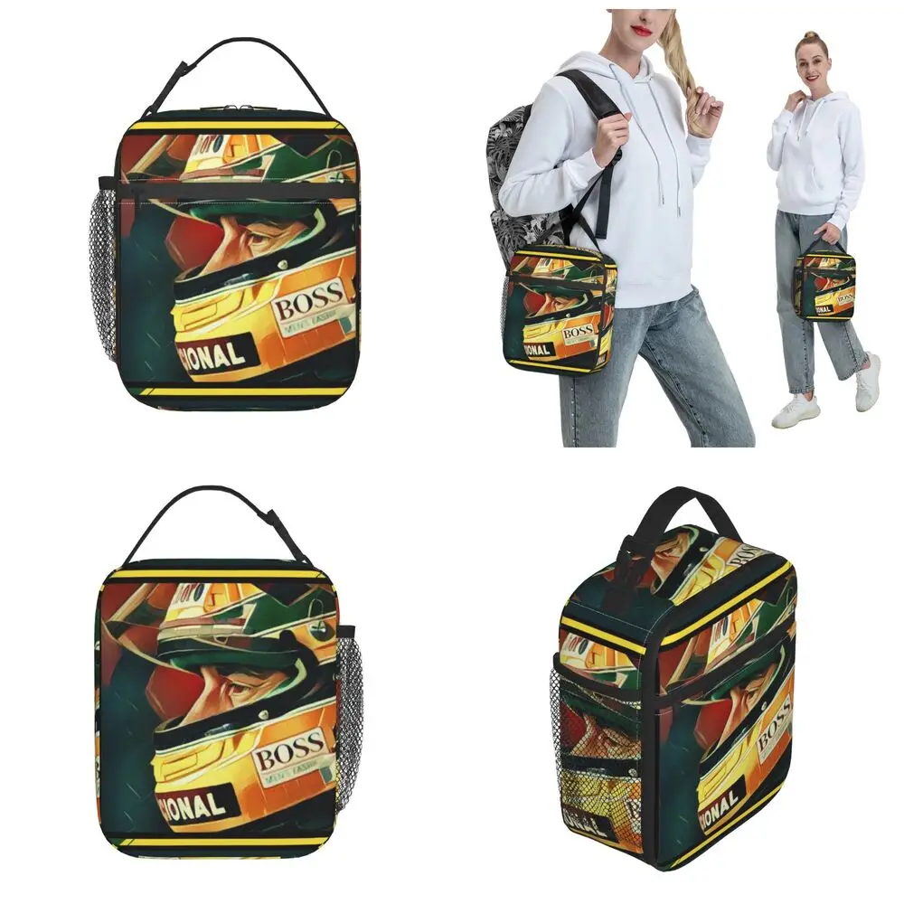 Ayrton Senna Kawaii Insulated Polyester Lunch Bag