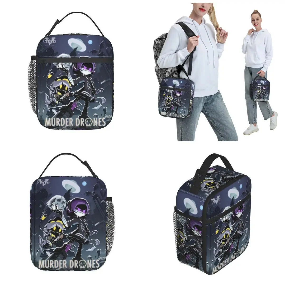 Kawaii Cartoon Murder Drones Insulated Lunch Bag 