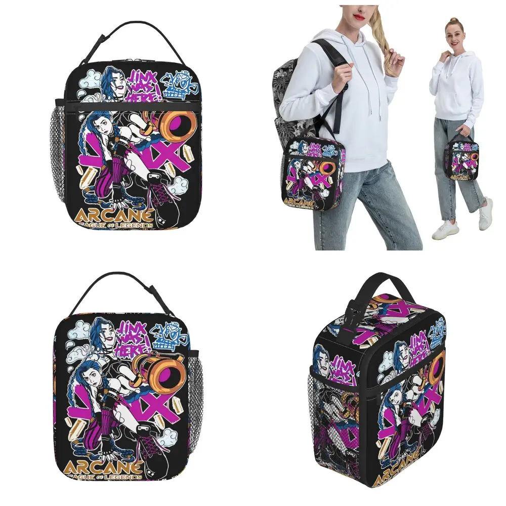Arcane League Of Legends Jinx Graffiti Insulated Kawaii Lunch Bag