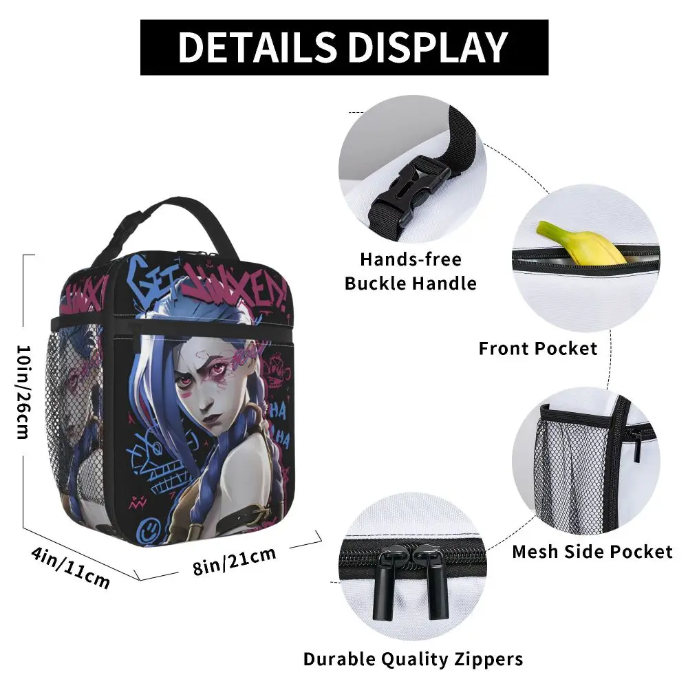Kawaii Arcane Jinx Graffiti Polyester Insulated Lunch Bag
