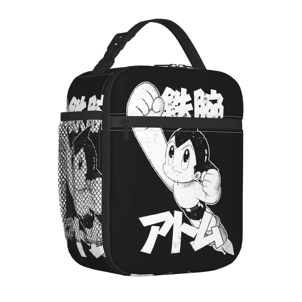Kawaii Anime Astro Boy Black Insulated Lunch Bag