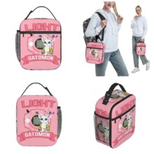 Kawaii Cartoon Digimon Gatomon Insulated Lunch Bag Kawaii Cartoon Digimon Gatomon Insulated Lunch Bag