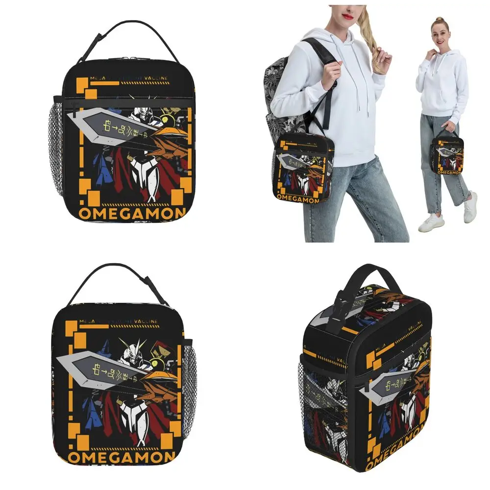 Kawaii Cartoon Digimon Omegamon Insulated Lunch Bag
