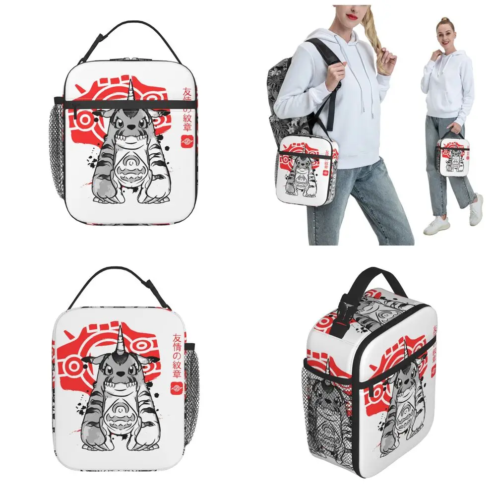 Kawaii Cartoon Digimon Gabumon Insulated Lunch Bag