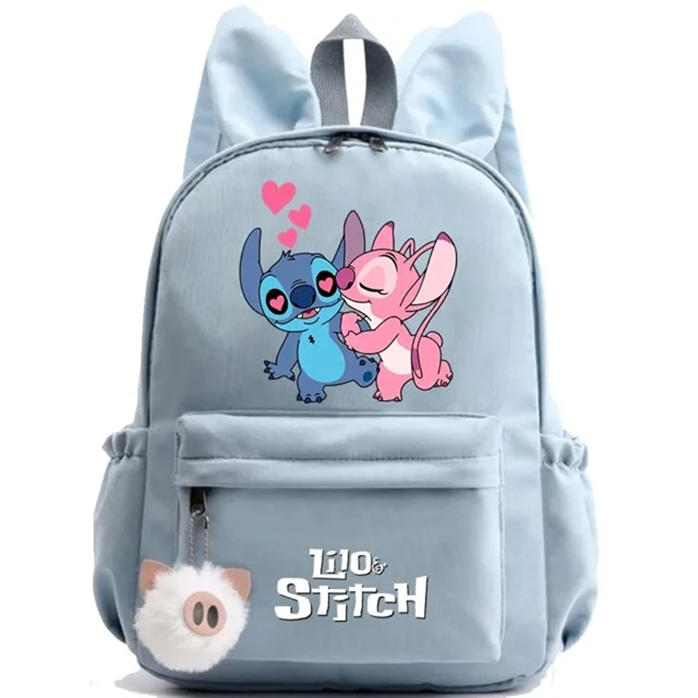 Cartoon Lilo And Stitch Print Polyester Kawaii Backpack