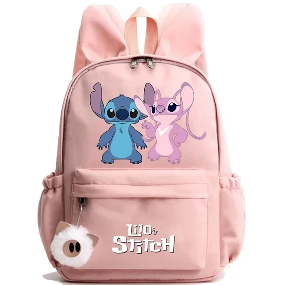 Kawaii Cartoon Lilo And Stitch Printed Polyester Schoolbag