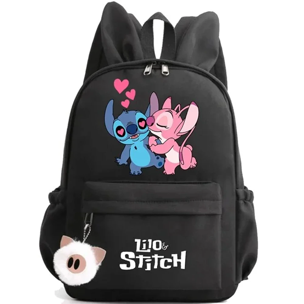 Cartoon Lilo And Stitch Print Polyester Kawaii Backpack
