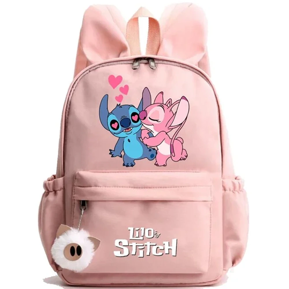 Cartoon Lilo And Stitch Print Polyester Kawaii Backpack