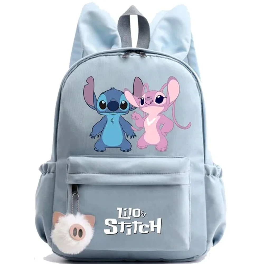 Kawaii Cartoon Lilo And Stitch Printed Polyester Schoolbag