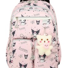 Kuromi Full-Width Printed Backpack, Girls Large-Capacity Backpack Travel Bag, Portable Outdoor Backpack Laptop Bag Kuromi Full-Width Printed Backpack, Girls Large-Capacity Backpack Travel Bag, Portable Outdoor Backpack Laptop Bag