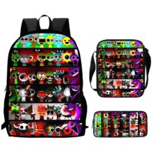 3Pcs/set Kawaii Cartoon Sprunki Character Pattern Backpack 3Pcs/set Kawaii Cartoon Sprunki Character Pattern Backpack