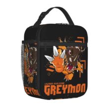 Kawaii Cartoon Digimon Greymon Insulated Lunch Bag Kawaii Cartoon Digimon Greymon Insulated Lunch Bag