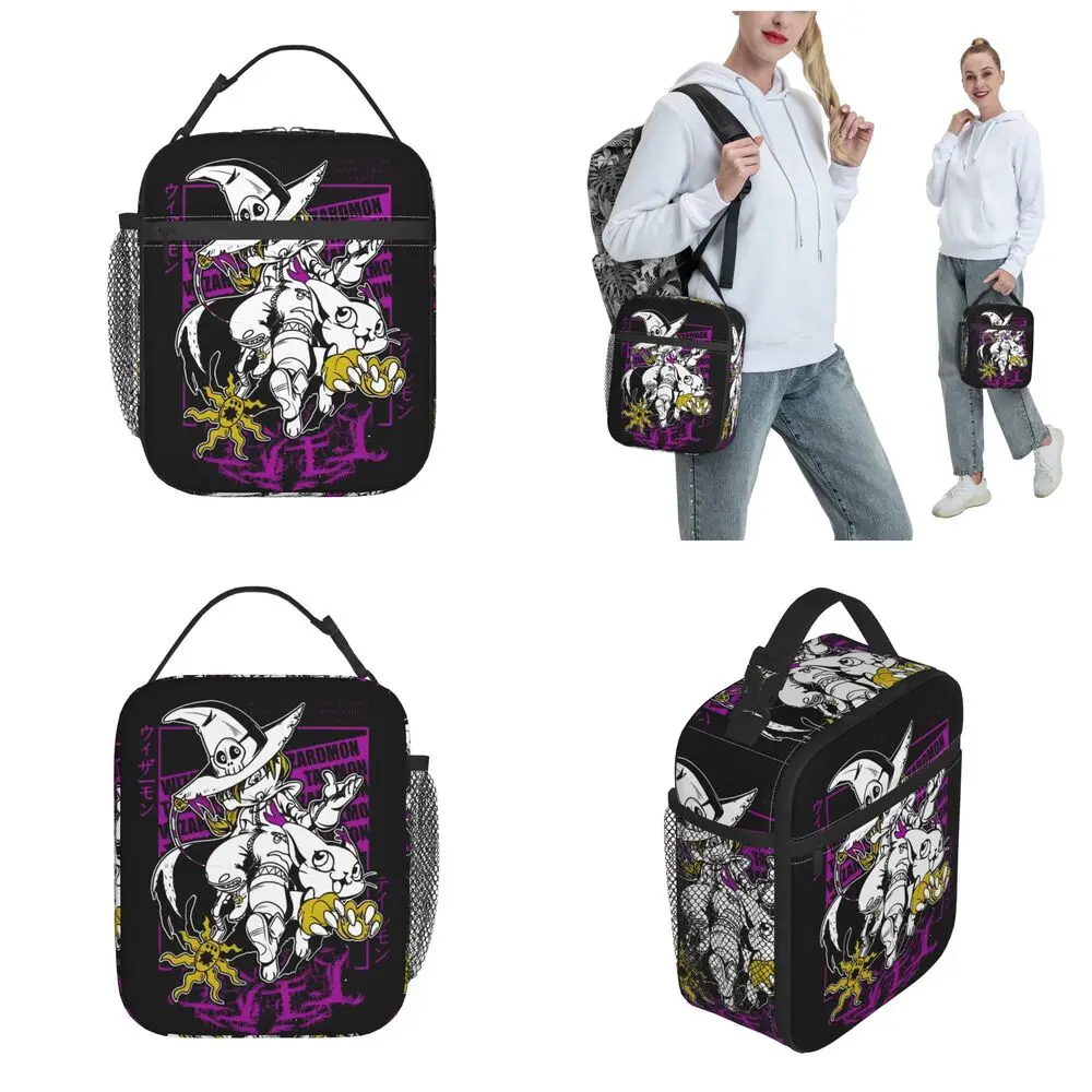 Kawaii Cartoon Digimon Wizardmon Insulated Lunch Bag