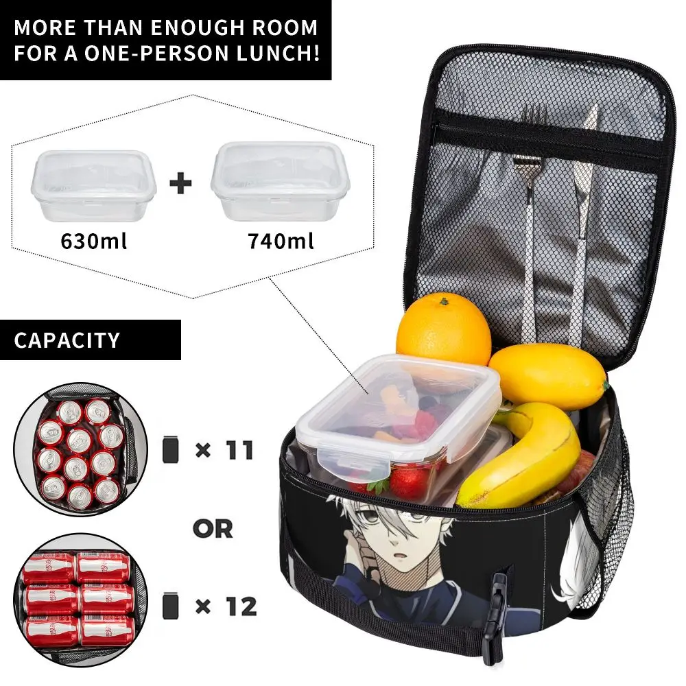 Anime Blue Lock Seishirō Nagi Kawaii Insulated Lunch Bag