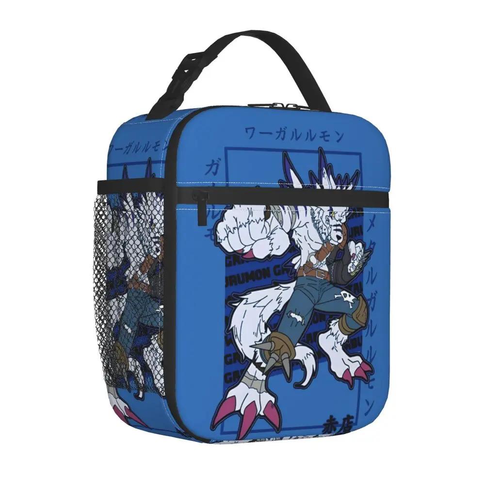 Kawaii Cartoon Digimon WereGarurumon Insulated Lunch Bag