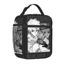 Kawaii Anime Blue Lock Seishirō Nagi Black Insulated Lunch Bag Kawaii Anime Blue Lock Seishirō Nagi Black Insulated Lunch Bag