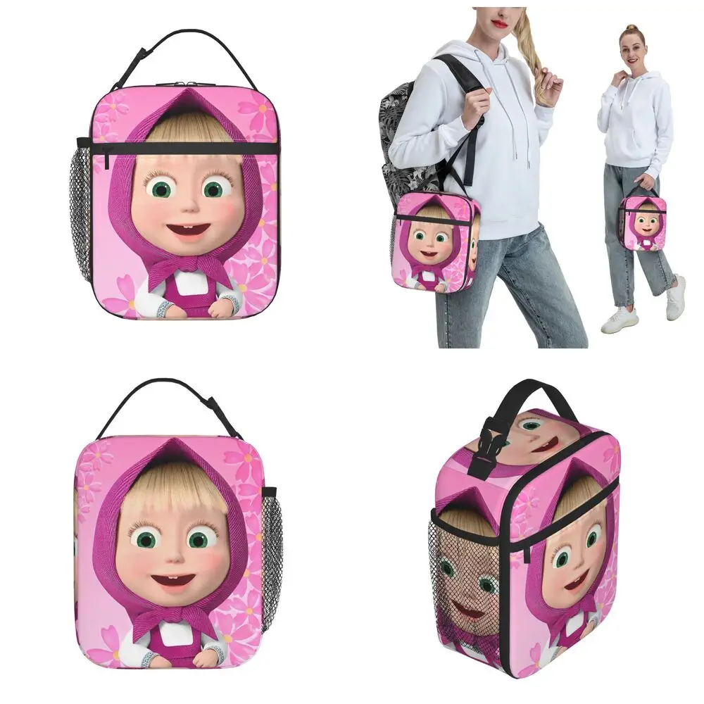 Cartoon Kawaii Masha And The Bear Lunch Bag