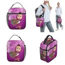 Kawaii Cartoon Masha And The Bear Insulated Lunch Bag Kawaii Cartoon Masha And The Bear Insulated Lunch Bag