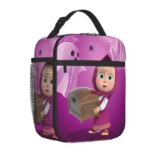 Kawaii Cartoon Masha And The Bear Insulated Lunch Bag Kawaii Cartoon Masha And The Bear Insulated Lunch Bag