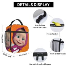 Kawaii Cartoon Masha And The Bear Orange Lunch Bag Kawaii Cartoon Masha And The Bear Orange Lunch Bag