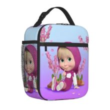 Cartoon Masha And The Bear Kawaii Insulated Lunch Bag Cartoon Masha And The Bear Kawaii Insulated Lunch Bag