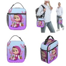 Cartoon Masha And The Bear Kawaii Insulated Lunch Bag Cartoon Masha And The Bear Kawaii Insulated Lunch Bag