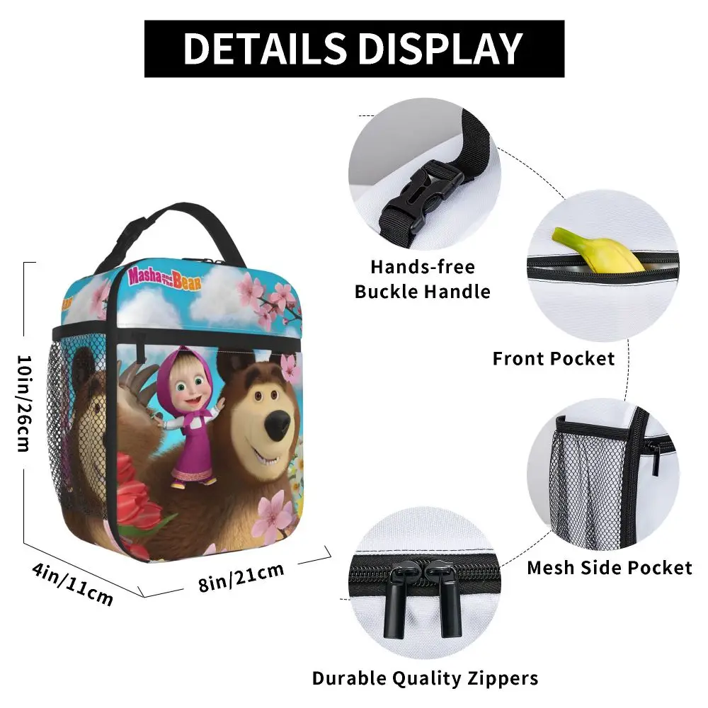 Cartoon Kawaii Masha And The Bear Character Lunch Bag