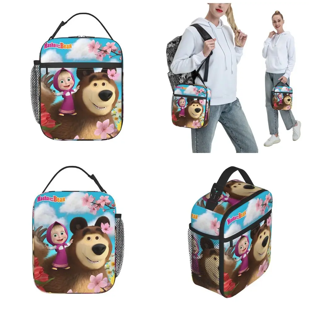 Cartoon Kawaii Masha And The Bear Character Lunch Bag