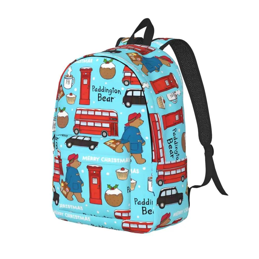 Cartoon Kawaii Paddington Bear Merry Christmas Backpack
