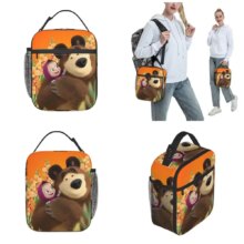 Cartoon Kawaii Masha And The Bear Insulated Lunch Bag Cartoon Kawaii Masha And The Bear Insulated Lunch Bag