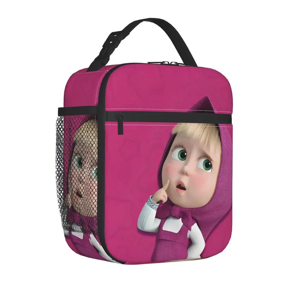 Cartoon Masha And The Bear Kawaii Lunch Bag