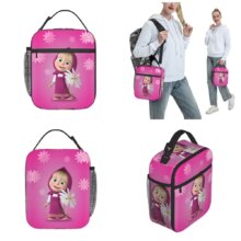 Cartoon Kawaii Masha And The Bear Pink Lunch Bag Cartoon Kawaii Masha And The Bear Pink Lunch Bag