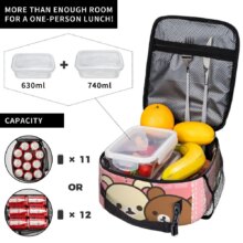 Kawaii Cartoon Rilakkuma And Korilakkuma Insulated Lunch Bag Kawaii Cartoon Rilakkuma And Korilakkuma Insulated Lunch Bag