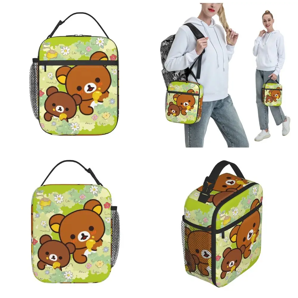 Kawaii Cartoon Rilakkuma Bear Insulated Lunch Bag