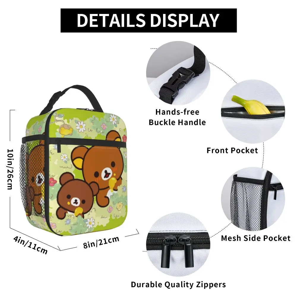 Kawaii Cartoon Rilakkuma Bear Insulated Lunch Bag